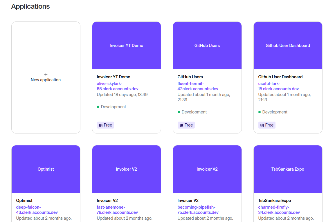 Clerk dashboard